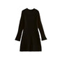 Fashion Solid Ribbed Knitted Dress Fall And Winter Slim-fit Stand-up Collar A-line Dresses Women's Clothing