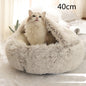 2 In 1 Dog And Cat Bed Pet Winter Bed Round Plush Warm Bed House Soft Long Plush Pets Bed Pet Products