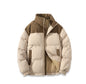 Winter Stand Collar Contrast-colored Coat Cotton Padded Jacket For Men Women Clothing