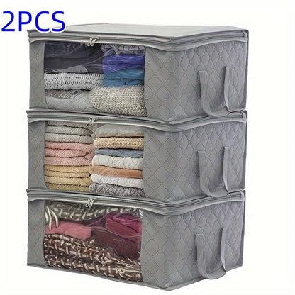 2 Pieces Of Large-capacity Non-woven Clothing Quilt Storage Bags