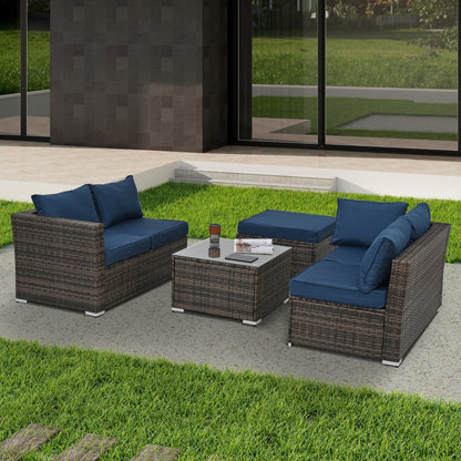 Patio Furniture, Outdoor Furniture, Seasonal PE Wicker Furniture, 4 Set Wicker Furniture With Temper