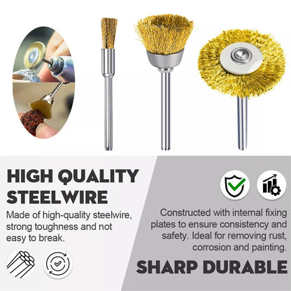 45Pcs Brass Polishing Wire Cup Mix Brush Set For Dremel Rotary Tool Accessories