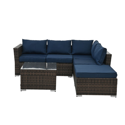 Patio Furniture, Outdoor Furniture, Seasonal PE Wicker Furniture, 4 Set Wicker Furniture With Temper