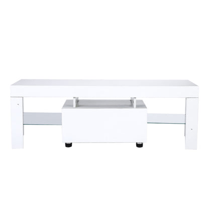 Modern TV Cabinet Unit Entertainment Stand with LED Strip Remote Control Home Decor