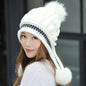 Cozy Knit Fleece-Feel Beanie With Ear Flaps & Pompom Warm Winter Hat For Women Perfect For Skiing & Outdoor Activities