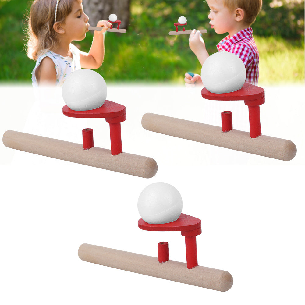 Floating Blow Pipe Balls Wooden Blowing Toys Children Kid Educational Toy Gift