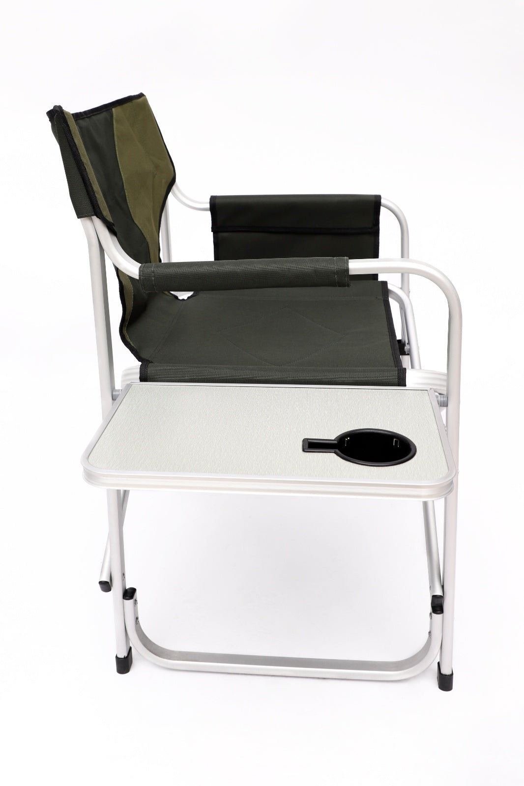 1pc Padded Folding Chair W  Side Table & Storage, Lightweight Oversized