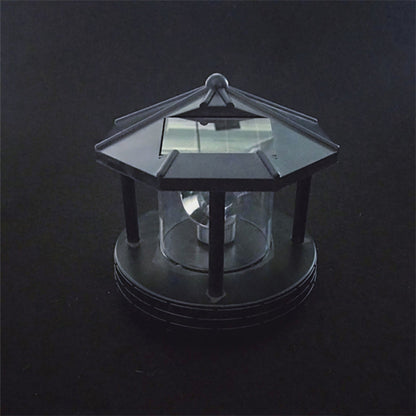 Solar Powered Lighthouse Rotating Outdoor Waterproof LED Solar Light Beacon Tower Decorative Lamp for Garden Lawn Patio