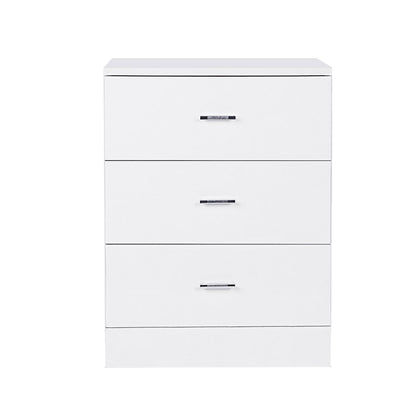 Modern Design 3-drawer Nightstand Glossy White