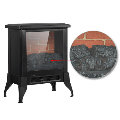 US SF512-14A 120V 1400W 14 Inch Fireplace, Black, Iron, Freestanding, Fake Firewood-Heating Wire