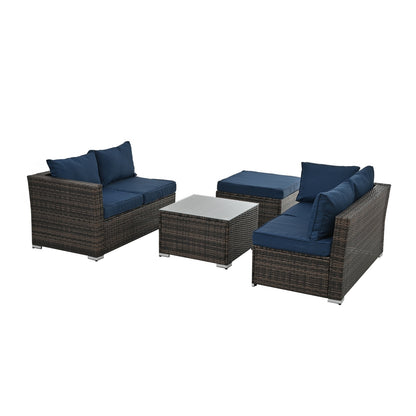 Patio Furniture, Outdoor Furniture, Seasonal PE Wicker Furniture, 4 Set Wicker Furniture With Temper