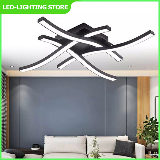 Ceiling Light 4 Wave Lights Modern Kitchen Living Room Bedroom Lamp LED Dimmable