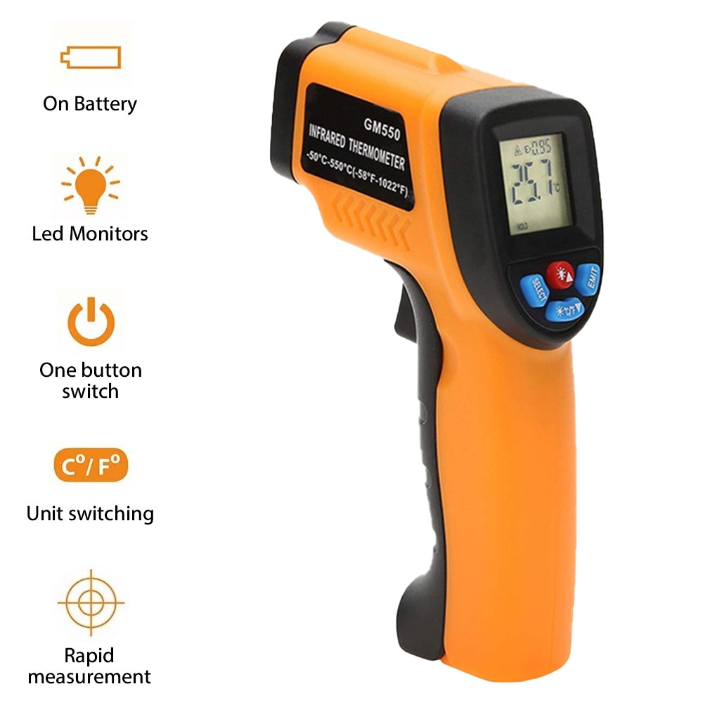 Laser Infrared Thermometer Food Digital Temperature Gun Smoker Pizza BBQ