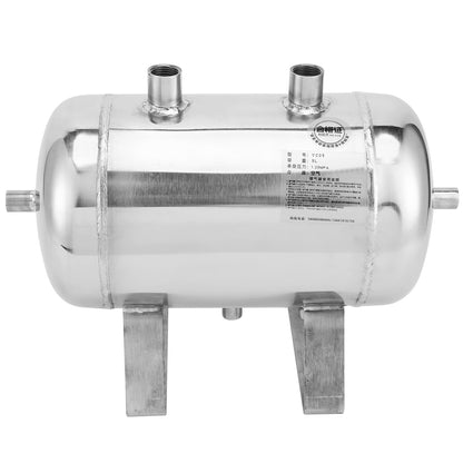 5L Steel Gas Storage Tank Air Reservoir Can 4‑Port Container High Pressure 1/4NPT