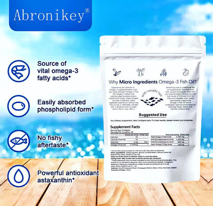 Abronikey Triple Strength 3 Fish Oil Supplements 4200mg Per Serving