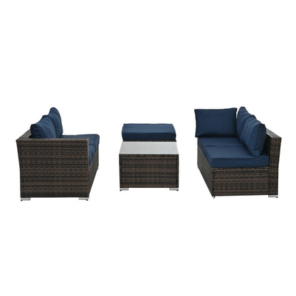 Patio Furniture, Outdoor Furniture, Seasonal PE Wicker Furniture, 4 Set Wicker Furniture With Temper