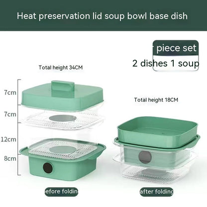 Multi-layer Dish Cover Heat Preservation Kitchen Cover Dining Table Leftover Storage Box Transparent Stack Cooking Hood Steamer