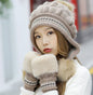 Cozy Knit Fleece-Feel Beanie With Ear Flaps & Pompom Warm Winter Hat For Women Perfect For Skiing & Outdoor Activities