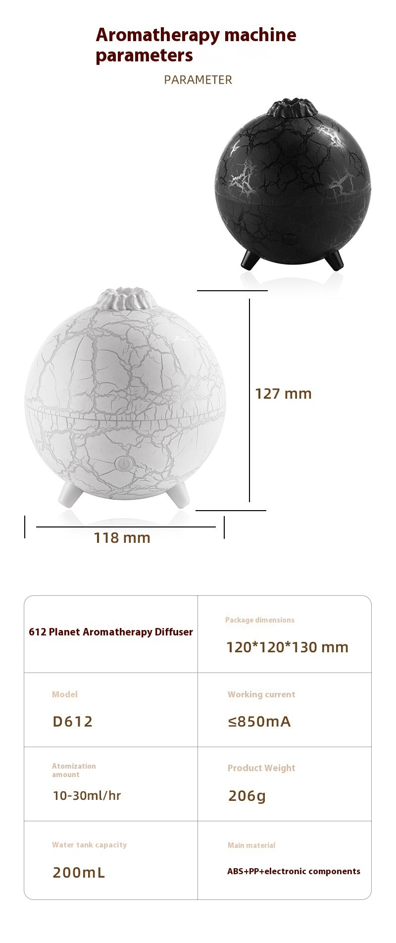 Kreatywna planeta kolorowa lampa atmosferyczna USB nawilżacz 200 ml zbiornik na wodę może dodać olejek eteryczny domowy mini dyfuzor aromatu