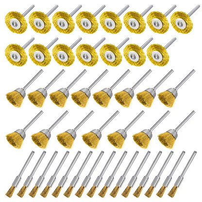 45Pcs Brass Polishing Wire Cup Mix Brush Set For Dremel Rotary Tool Accessories