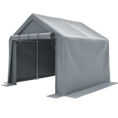 8x8 Ft Garden Shed Heavy Duty Outdoor Portable Garage Ventilated Car Canopy Carports