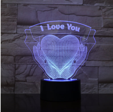 Valentines Day Gift Hands Holding Love 3D Night Light