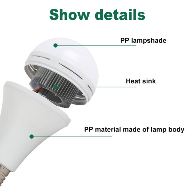 R70 LED Fast Charging Built-in Battery Bulb With Hook, Not Available For Weekend Shipping