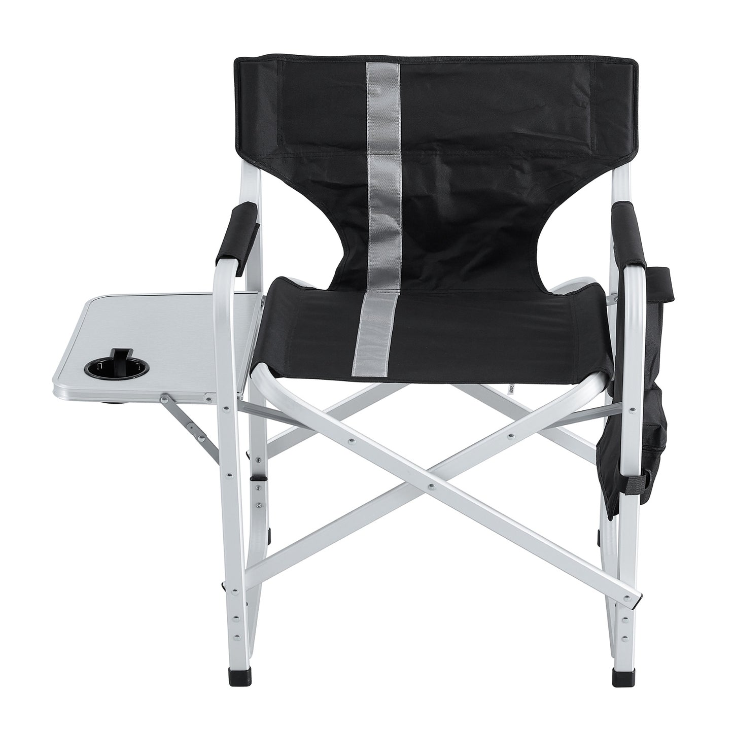 1pc Padded Folding Chair W  Side Table, Storage Pockets - Lightweight Oversized