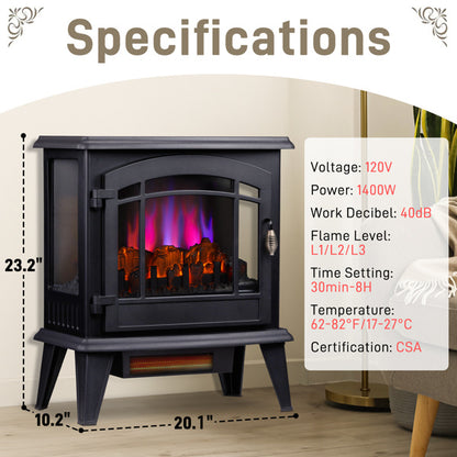 ZOKOP SF506-20B 120V 1400 20 Inches Fireplace Black