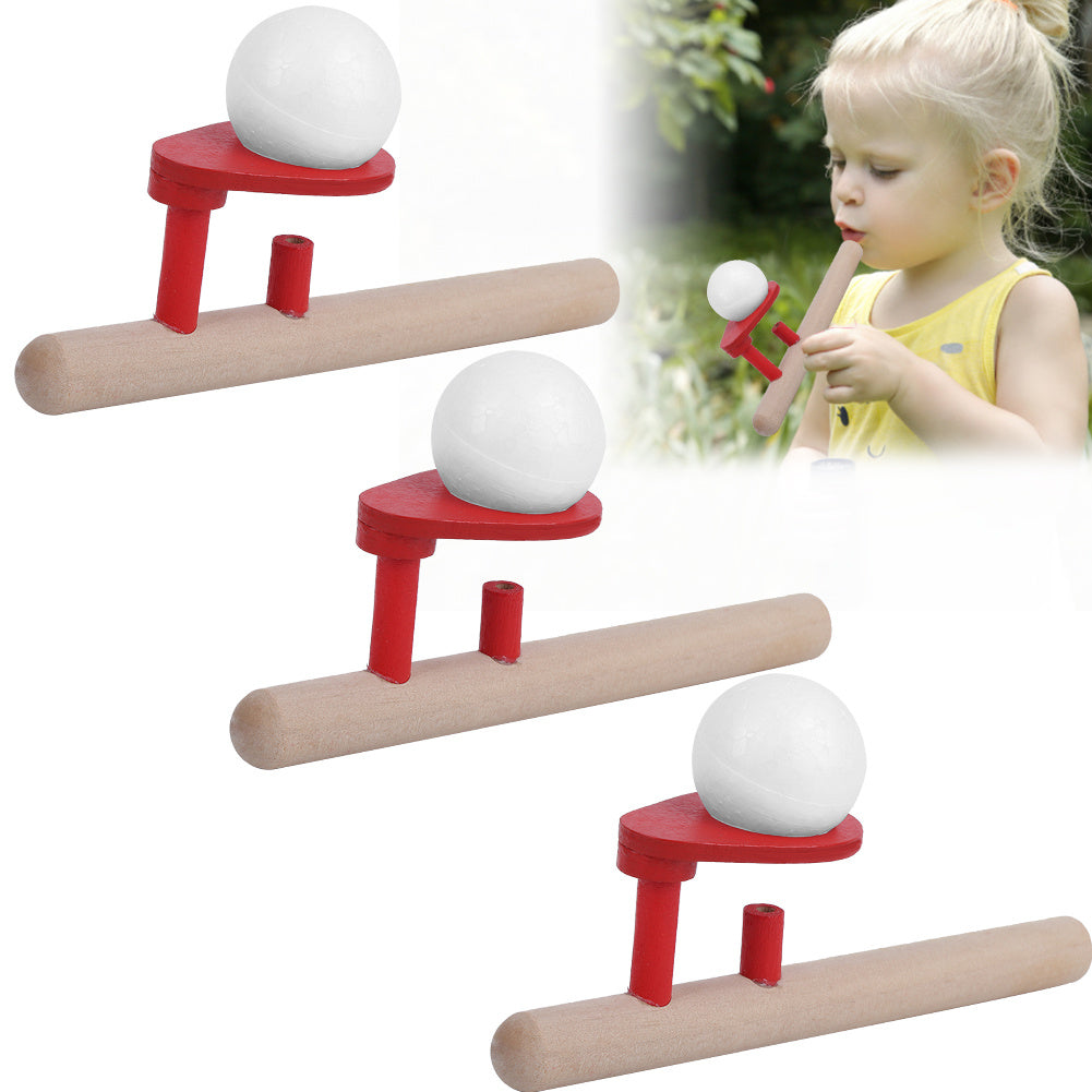 Floating Blow Pipe Balls Wooden Blowing Toys Children Kid Educational Toy Gift