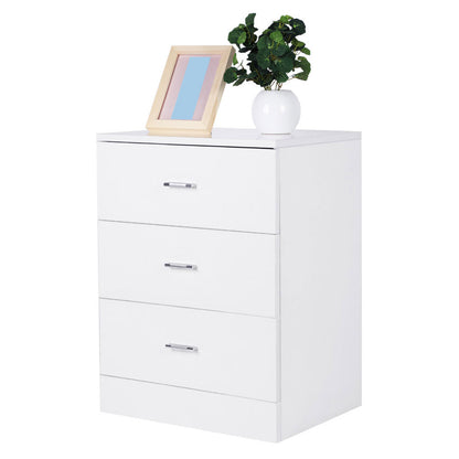 Modern Design 3-drawer Nightstand Glossy White