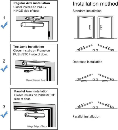 25-45KG Heavy Duty FIRE RATED Overhead Door Closer Opener Softs Close Adjustable