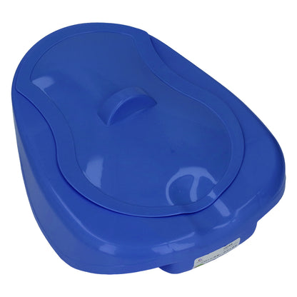 Nursing Bedpan Heavy Duty Urinal Bedpan Slipper Bedpan with Lid for Elderly Bed Bound Adults Dark Blue