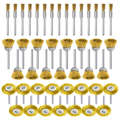 45Pcs Brass Polishing Wire Cup Mix Brush Set For Dremel Rotary Tool Accessories