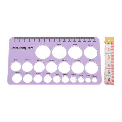 Mothers Nipple Measurement Ruler Flexible Silicone Breast Flange Measuring Tool with 1.5m Soft Tape Purple