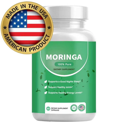 Moringa Capsules, Pura Moringa Leaf Energy, Metabolism & Immune Support, Healthcare Supplement & Vitamins 60pcs Dietary Supplement Capsules