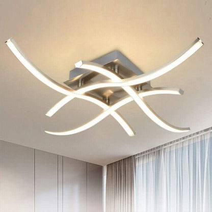 Ceiling Light 4 Wave Lights Modern Kitchen Living Room Bedroom Lamp LED Dimmable