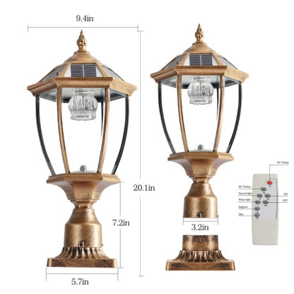 Vintage Gold Solar Pillar Headlight With Dimmable LED-2 Pack Unavailable Platforms- Temu