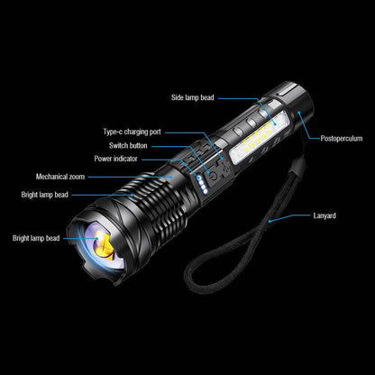 Super Bright 30W 14LED Flashlight White Laser Tactical Torch Lamp For Camping