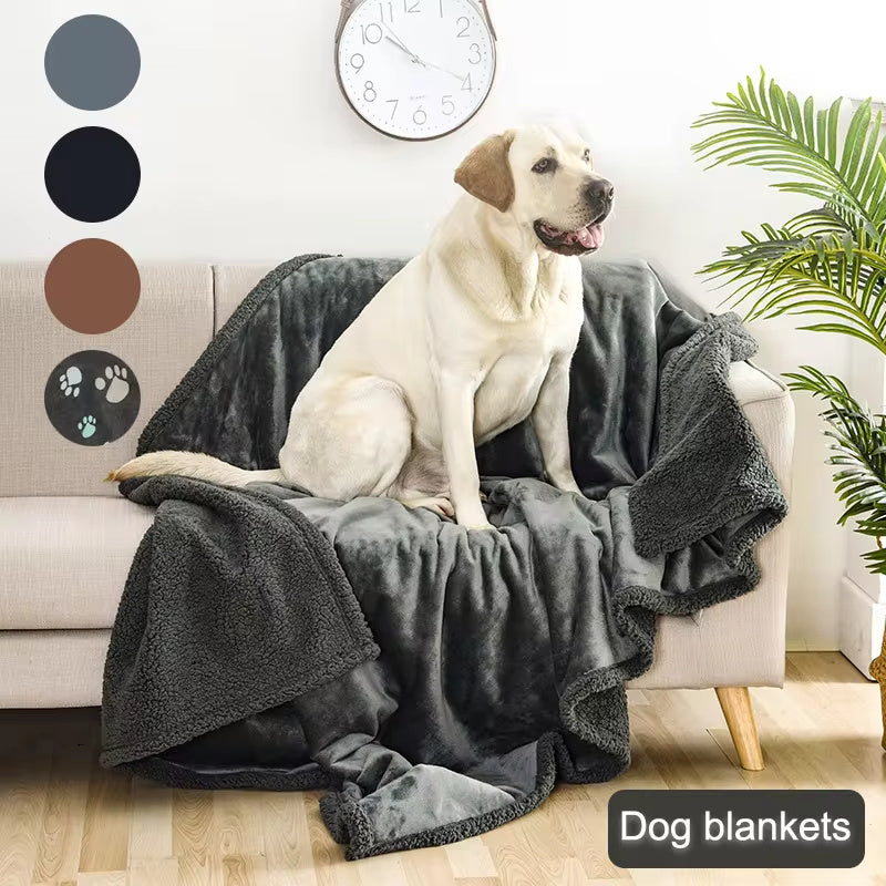 Flannel Cotton Wool Sherpa Thick Pet Blanket Dog Kennel