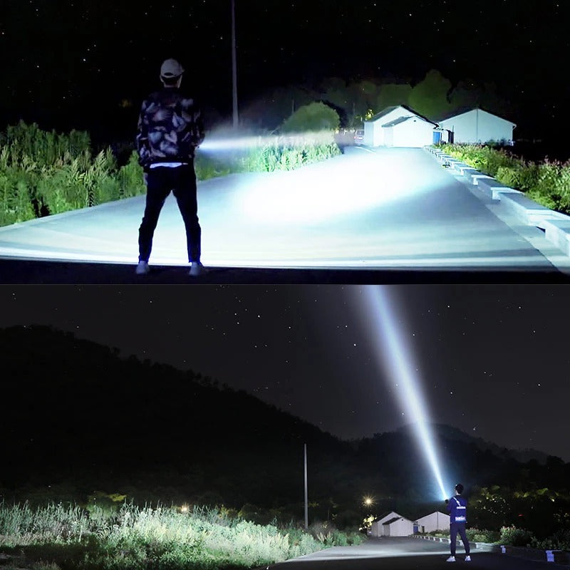 Strong Flashlight Focusing Led  Light Rechargeable Super Bright LED Outdoor Xenon Lamp