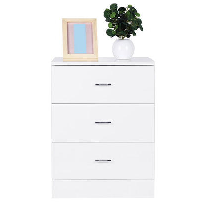 Modern Design 3-drawer Nightstand Glossy White