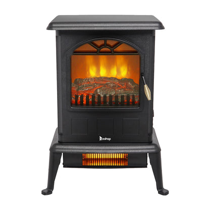 HT1108 1500w Vertical Fireplace Machinery Fake Firewood Single Color 2 Quartz Tubes Black