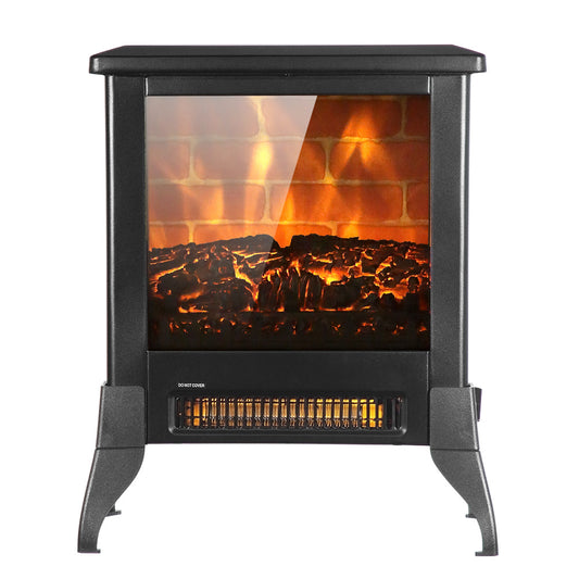 US SF512-14A 120V 1400W 14 Inch Fireplace, Black, Iron, Freestanding, Fake Firewood-Heating Wire