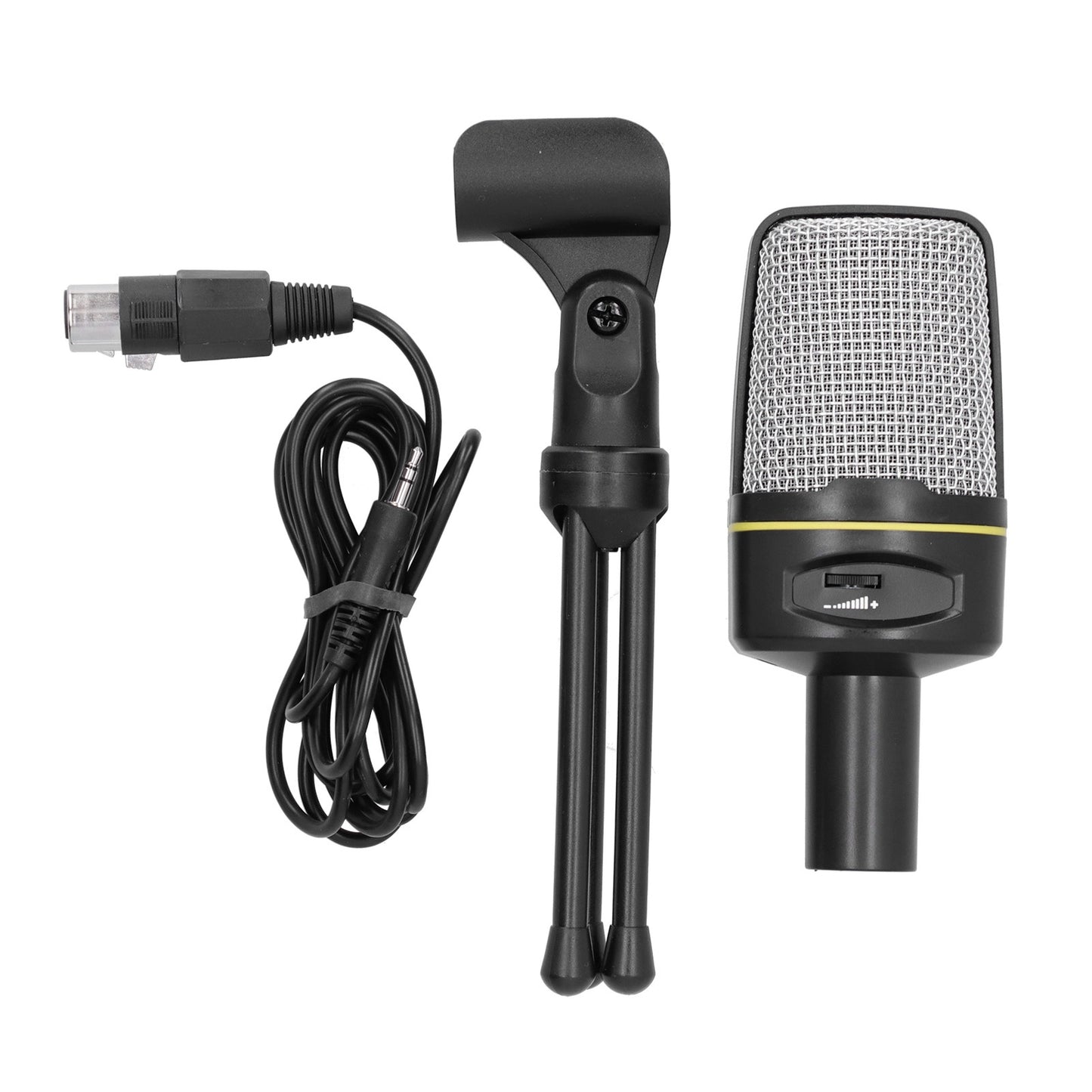 Studio Recording Condenser Microphone 3.5mm Audio Port Microphone with Desktop TripodBlack