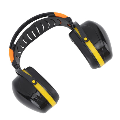 Noise Reduction Earmuffs Foldable Lightweight Hearing Protection Safety Over Head Ear Muff for Garden Shooting Mowing Black Yellow