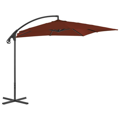 vidaXL Cantilever Garden Parasol with Steel Pole 250x250 cm Terracotta