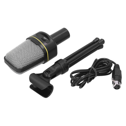 Studio Recording Condenser Microphone 3.5mm Audio Port Microphone with Desktop TripodBlack