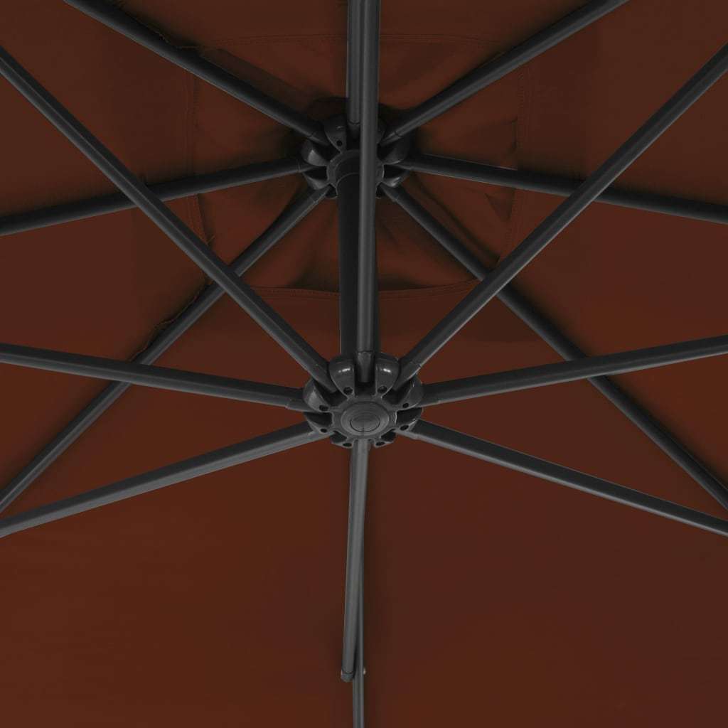 vidaXL Cantilever Garden Parasol with Steel Pole 250x250 cm Terracotta