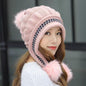 Cozy Knit Fleece-Feel Beanie With Ear Flaps & Pompom Warm Winter Hat For Women Perfect For Skiing & Outdoor Activities